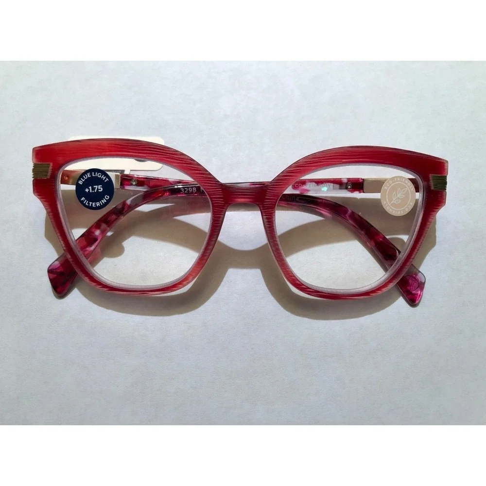 NEW Marquee Red Spice Peepers Blue Light Filtering +1.75 Readers